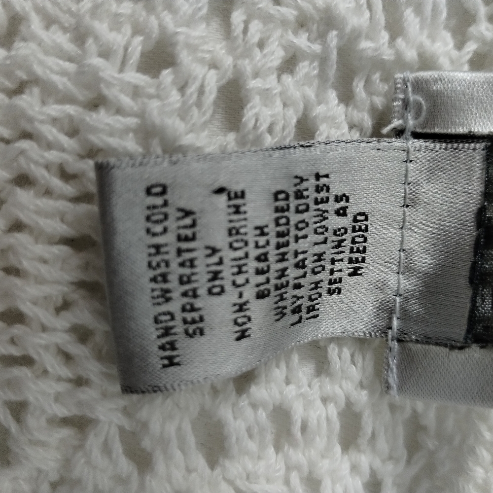 Chico's Women's XL Crochet Open Knit Cottagecore Romantic Grannycore Cardigan - Picture 8 of 9